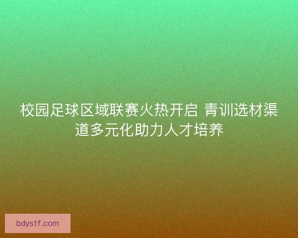 校园足球区域联赛火热开启 青训选材渠道多元化助力人才培养